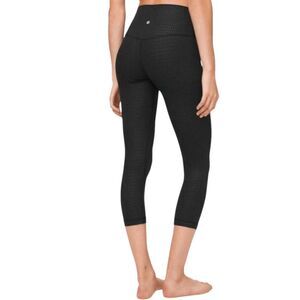 LULULEMON ATHLETICA Align Crop 21' In Diverge Emboss Black Size 8